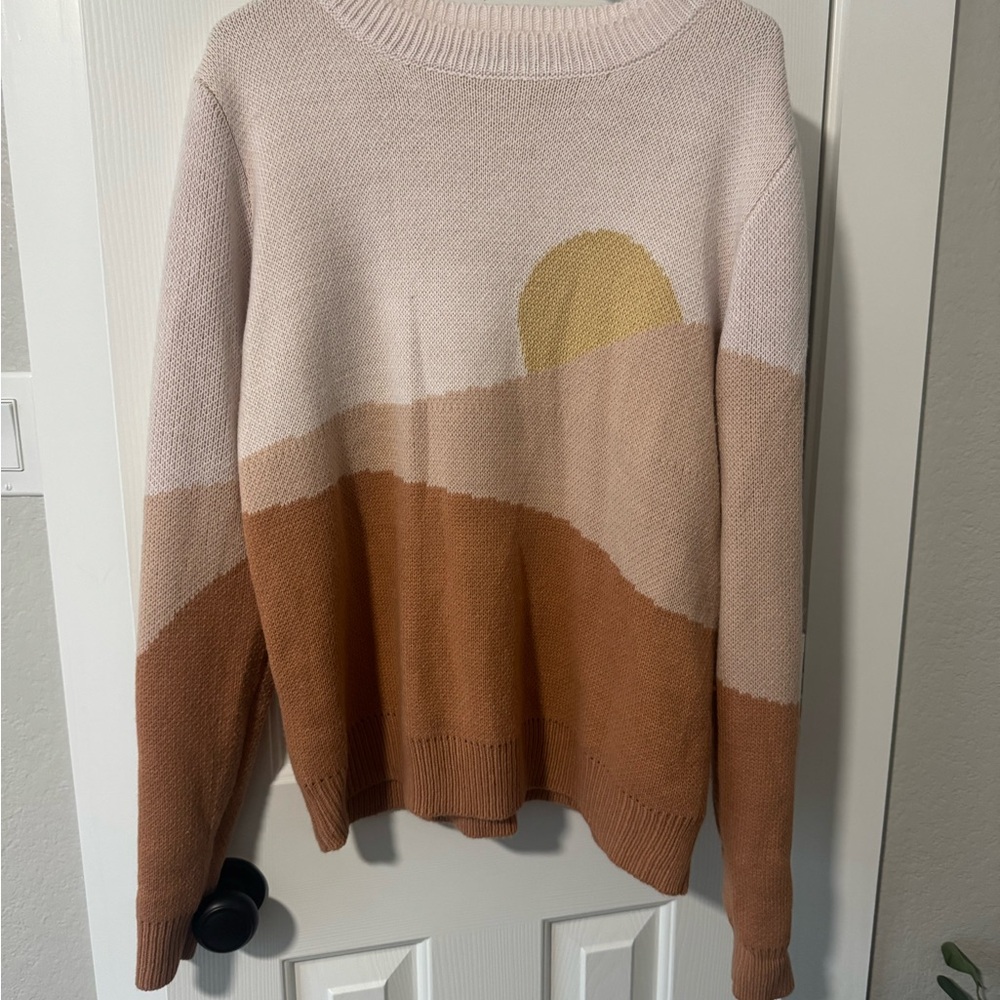 Colorful Women's Sweater with Sunset Design